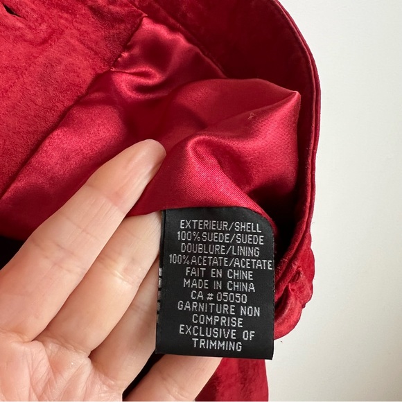 Jacob Suede Leather Rust Orange Cropped Jacket Size M - Picture 7 of 12